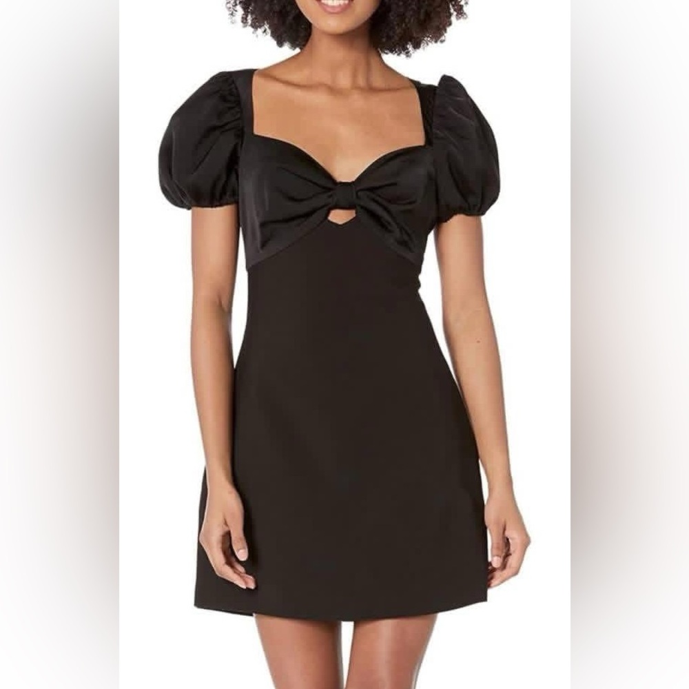 LIKELY Black Puff-Sleeve Bow-Front